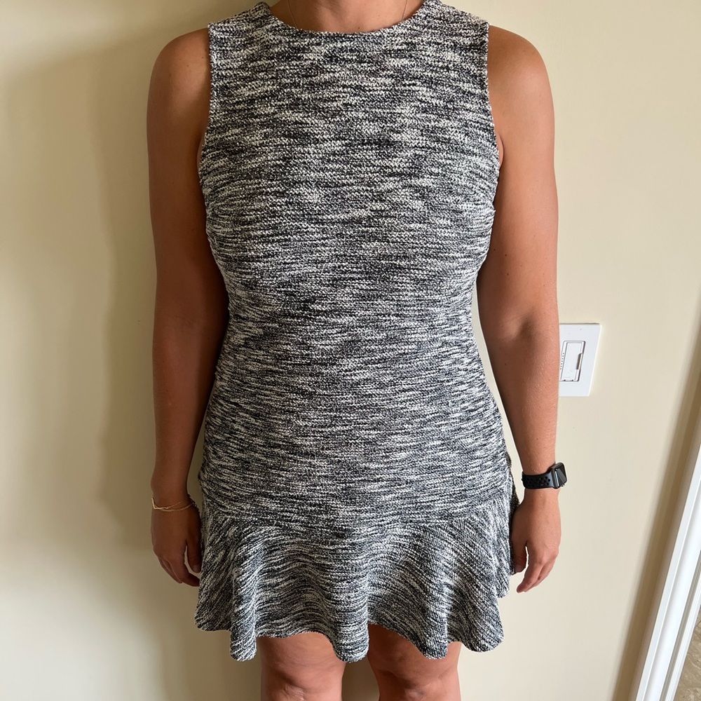 Textured fit and flare dress
